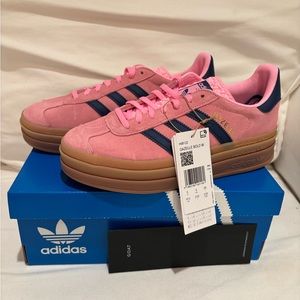 ADIDAS GAZELLE PLATFORM SHOES IN PINK